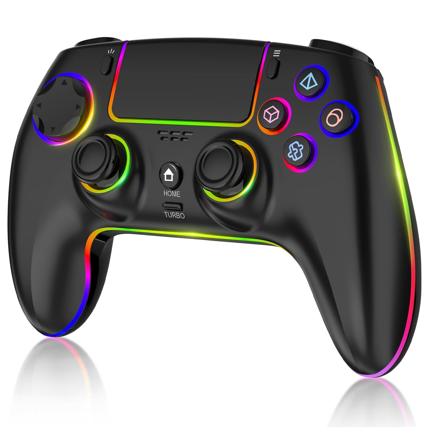 Wireless Pro Controller For PS-5/PC/MAC/iOS/Android/Steam Deck, Gamepad with 7 Variable Color RGB Lights/Hall Effect Joystick/Dual Vibration/Turbo/Programmable/Headset Jack/Touchpad/1500 mAh Battery Wireless Pro Controller For PS-5/PC/MAC/iOS/Android/Steam Deck, Gamepad with 7 Variable Color RGB Lights/Hall Effect Joystick/Dual Vibration/Turbo/Programmable/Headset Jack/Touchpad/1500 mAh Battery