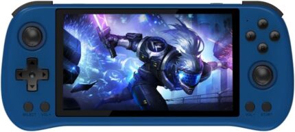 X55 Handheld Game Console with 5.5-Inch IPS Screen,HDMI Output RK3566 CPU, 4000mAh Battery Retro Portable Game Console for Kids and Adults（Blue）