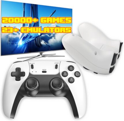 Youngwants Plug & Play Video Game Console with 20000+ Games, Retro Game Console with 23+ Emulators Classic Games, Dual Controllers Birthday Gifts for Boys & Girls，4K HDMI TV Games