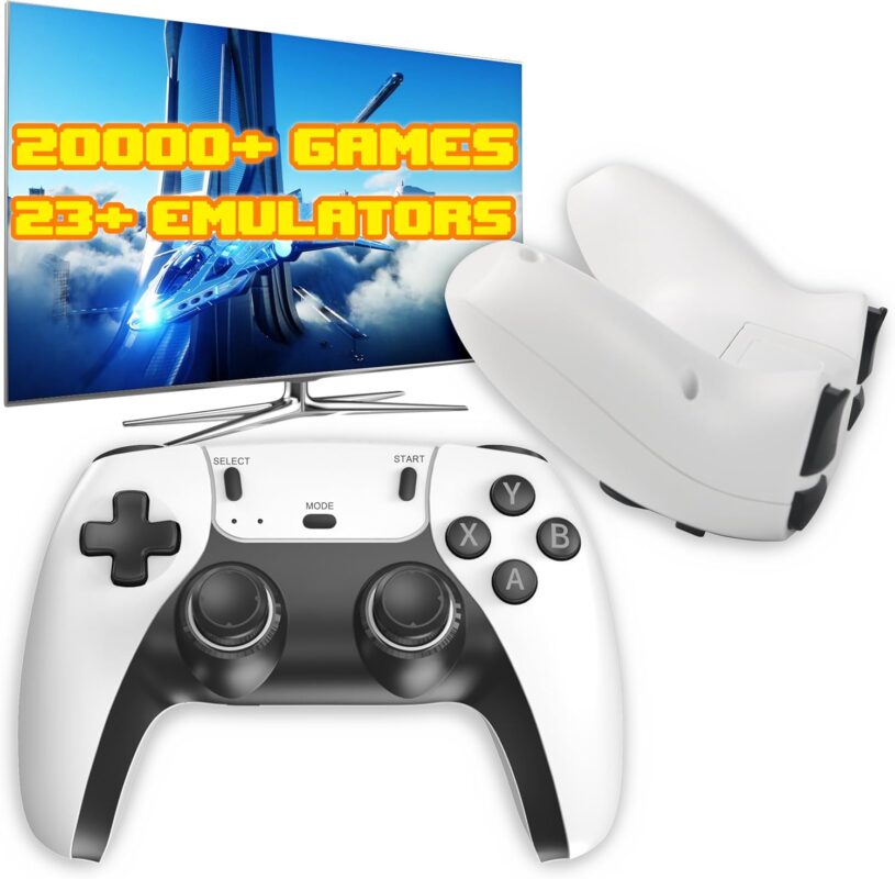 Youngwants Plug & Play Video Game Console with 20000+ Games, Retro Game Console with 23+ Emulators Classic Games, Dual Controllers Birthday Gifts for Boys & Girls，4K HDMI TV Games