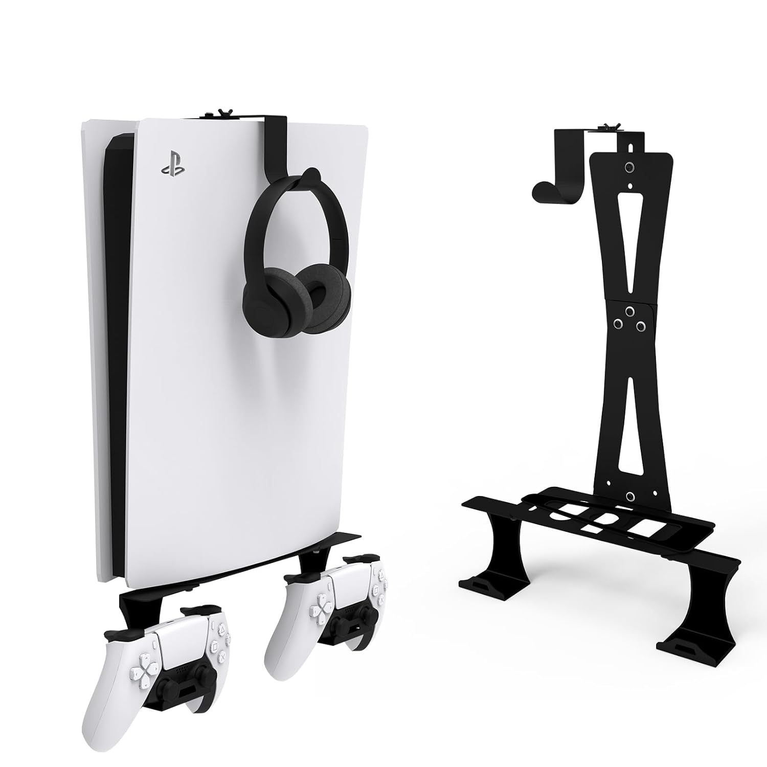 ZHSX Wall Mount for Ps5 Models,Ps5 Shelf Playstation Wall Mount Compatible with Ps5、Ps5 Pro and Ps5 Slim Disc Adjustable Length and Width Holds Two Controllers ZHSX Wall Mount for Ps5 Models,Ps5 Shelf Playstation Wall Mount Compatible with Ps5、Ps5 Pro and Ps5 Slim Disc Adjustable Length and Width Holds Two Controllers
