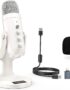 ZealSound USB Microphone,Quick Mute Noise Cancel for Phone Computer PC PS5,Gaming Microphone with Gain Control,Echo Monitor Volume Adjust for Streaming Vocal Recording ASMR Podcast Video K66 White