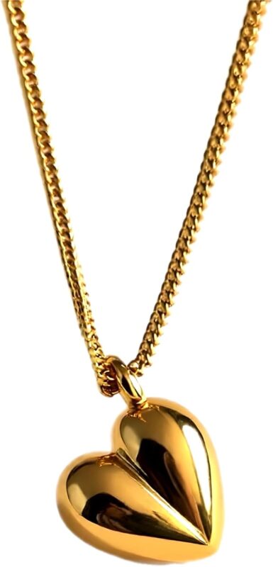 Zoe's Jewelry 925 Sterling Silver Heart Pendant Necklace, 18-Inch Adjustable Chain, Gold and Silver Options, Gift Box Included