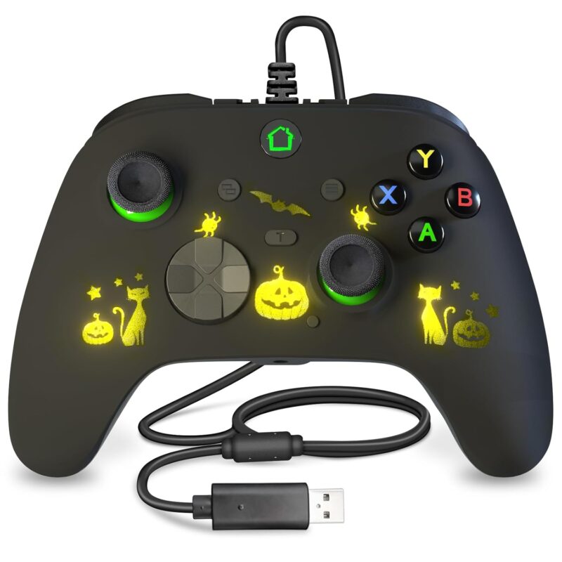 conwin Wired Game Controller for PC and X-BOX-1/One, Support RGB LED, Turbo, Programmable Button, 3.5mm Jack, Vibration, USB Gamepad for X-BOX-1 need updated by yourself