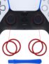 eXtremeRate Scarlet Red Glossy Replacement Accessories for PS5 Controller, Custom Accent Rings for PS5 Controller - Controller NOT Included