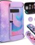 homicozy Purple Mermaid Hard Carrying Case for Nintendo Switch,Soft TPU Protective Case Cover with Portable Travel Case Compatible with Nintendo Switch for Girls