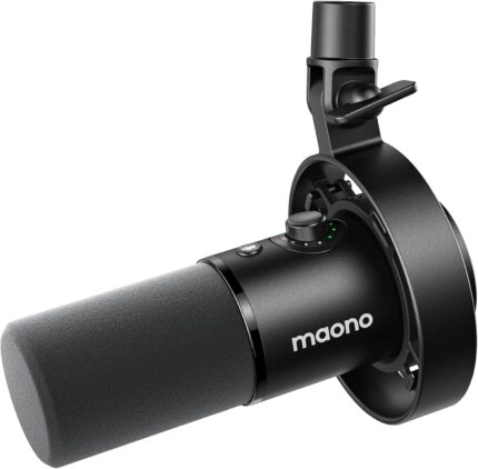 MAONO Dynamic Microphone-XLR USB Podcast Recording Mic: for Vocal Recording, Content Creation, Home Studio, Voiceover, with 192kHz/24bit, Noise Reduction, Mic Gain, Monitoring, Mute (PD300X)